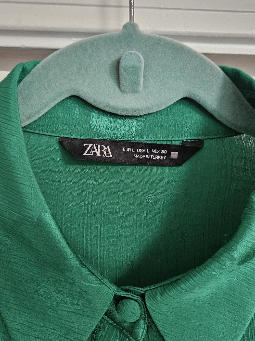 Zara Green Button-Up Blouse - Picture 4 of 8